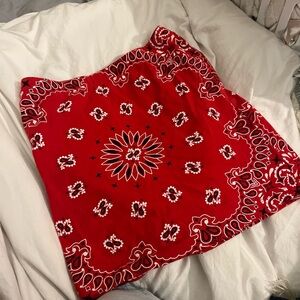 Forever 21 Red Bandana Print Skirt